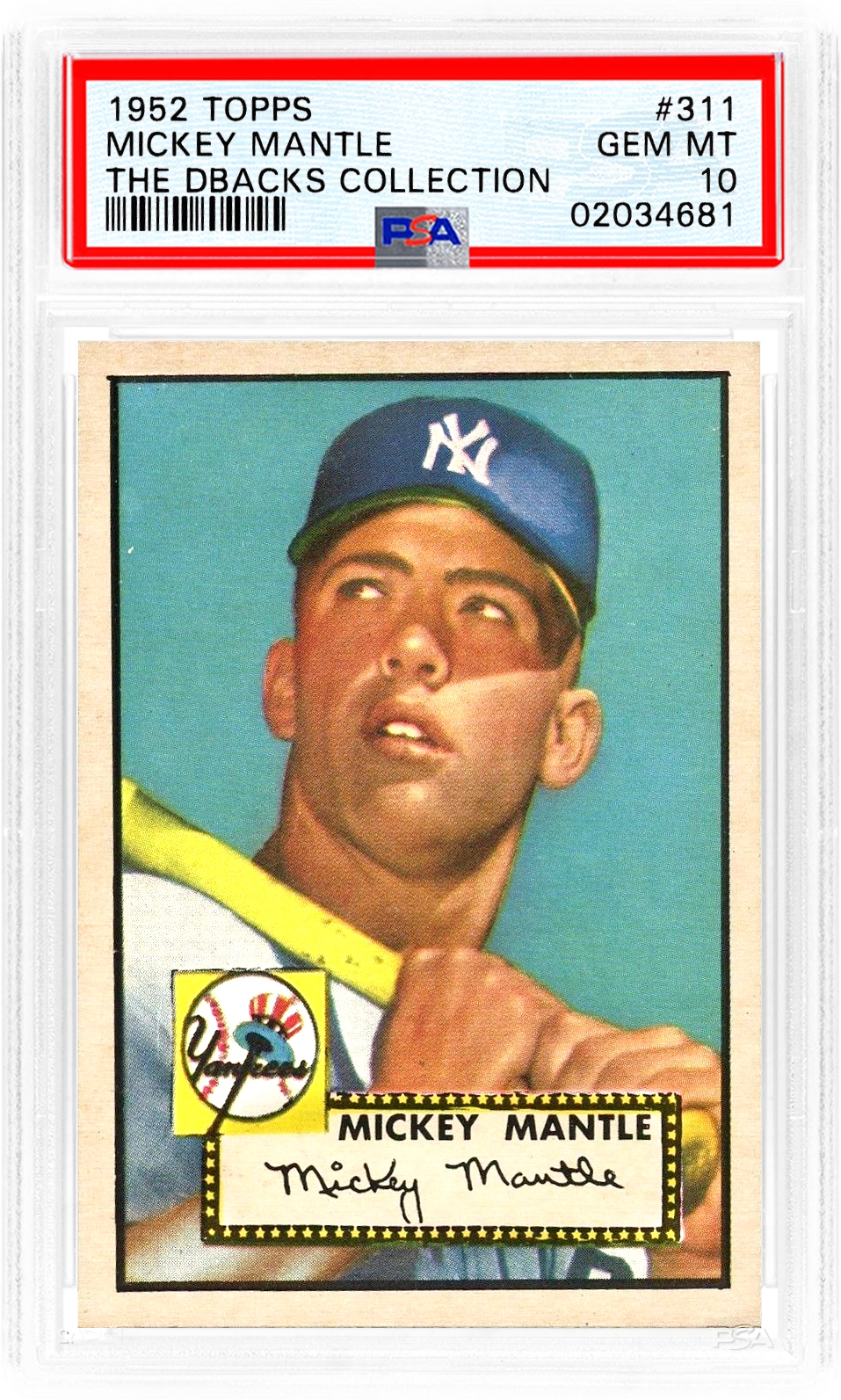 PSA label example for PSA 10 GEM-MT