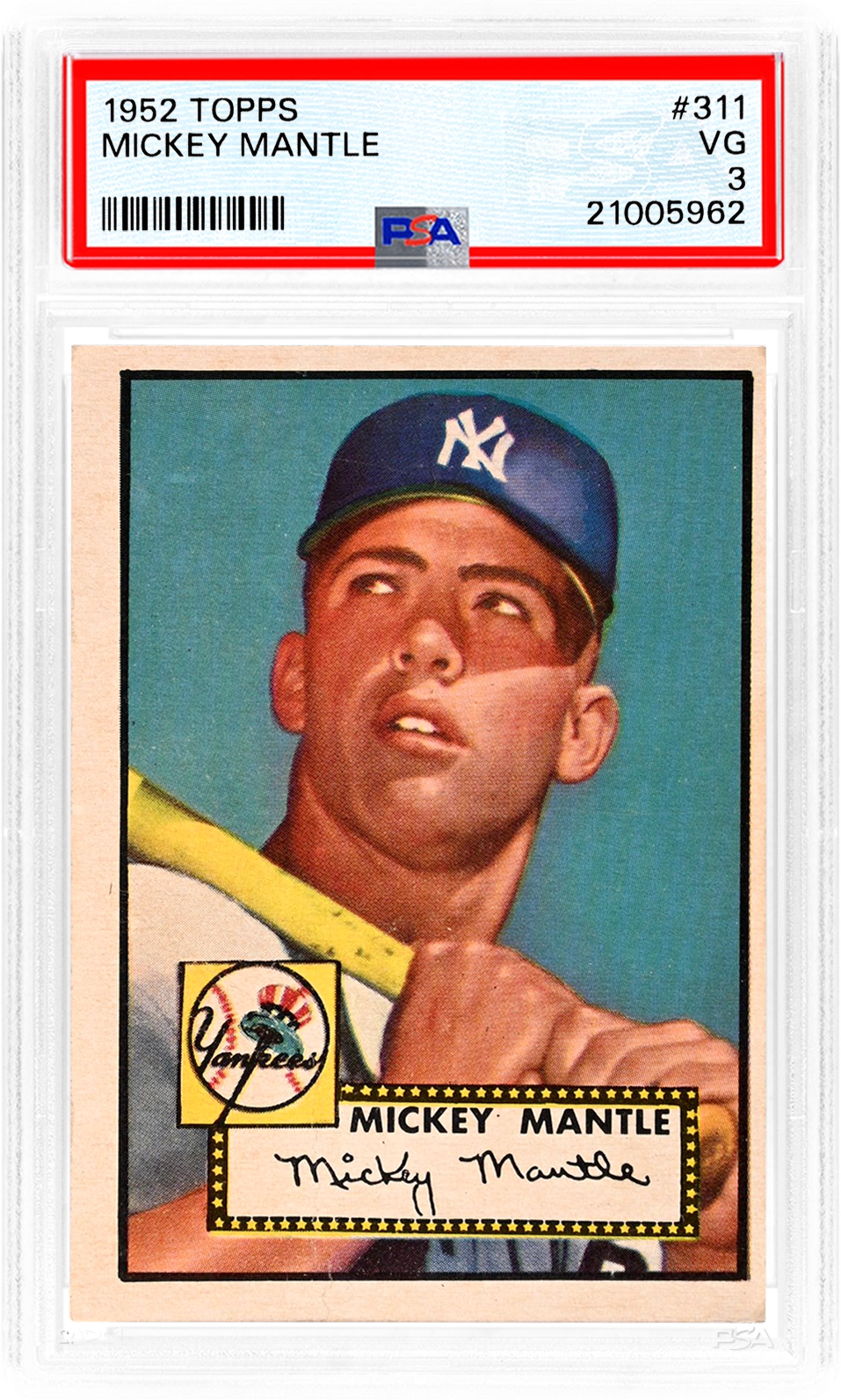 PSA label example for PSA 3.5 VG+ (overlay on PSA 3 label)