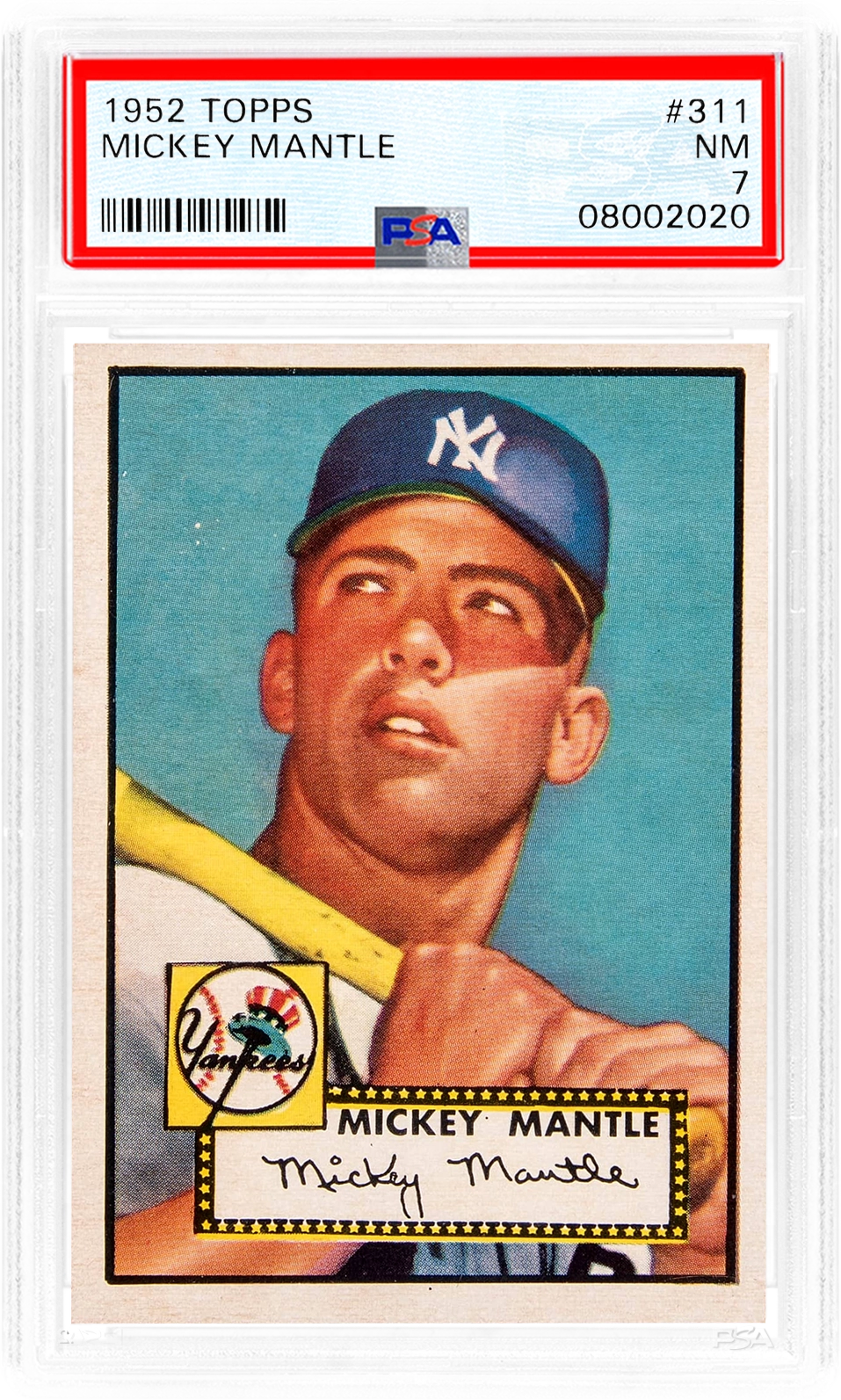 PSA label example for PSA 7.5 NM+ (overlay on PSA 7 label)