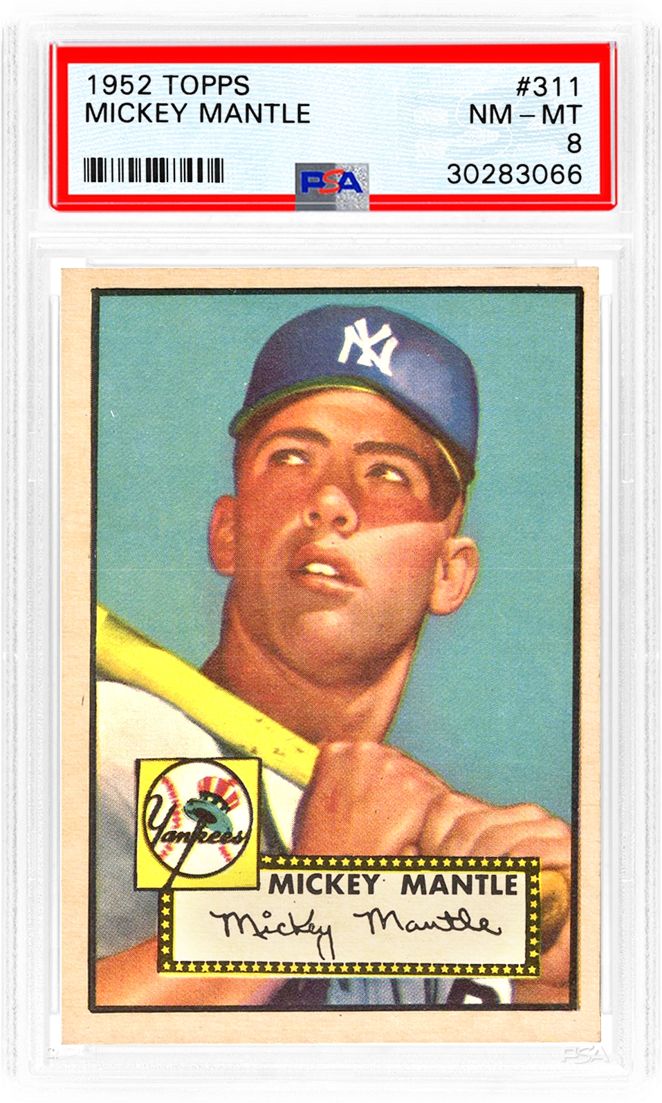 PSA label example for PSA 8 NM-MT