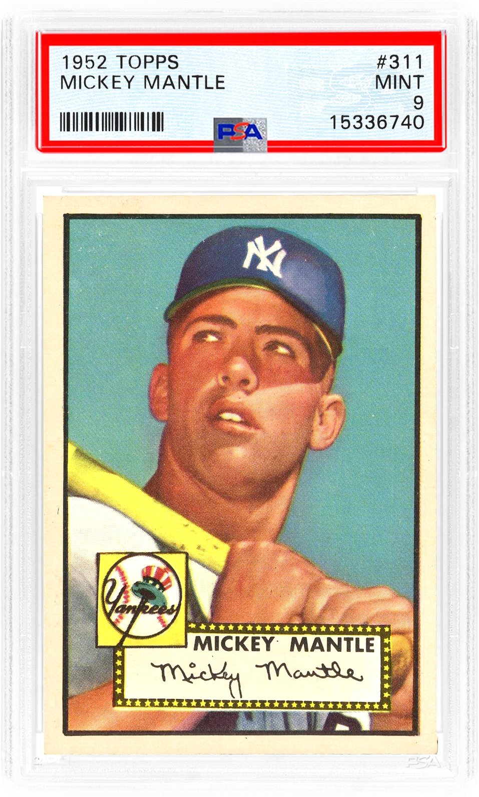 PSA label example for PSA 9 MINT