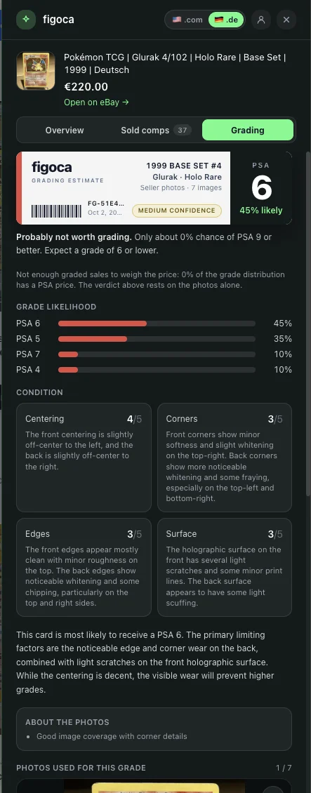 figoca Extension 4.0.0: Graded values and a grading verdict