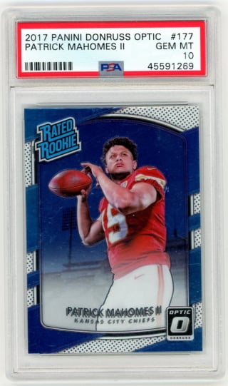 Patrick Mahomes 2017 Donruss Optic PSA 10