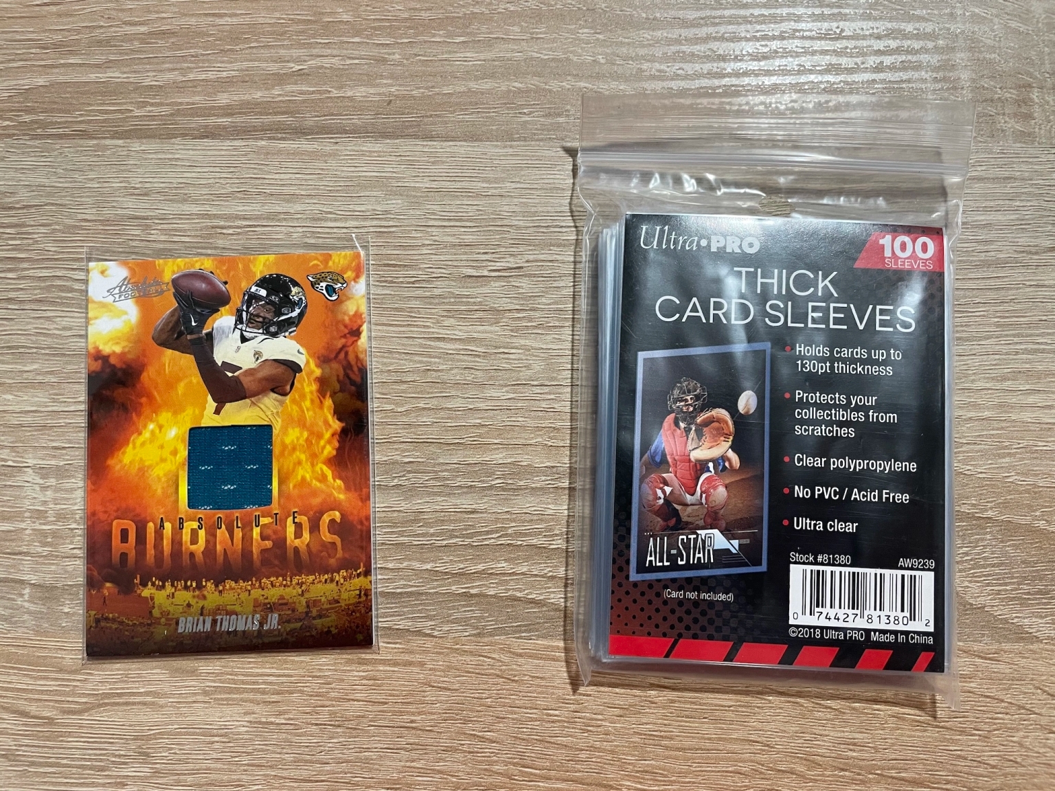 Thick penny sleeve for memorabilia cards